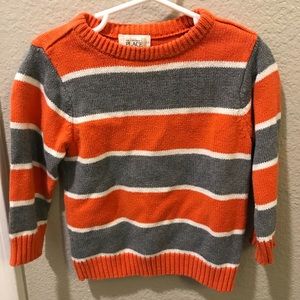 Grey Orange Striped Sweater